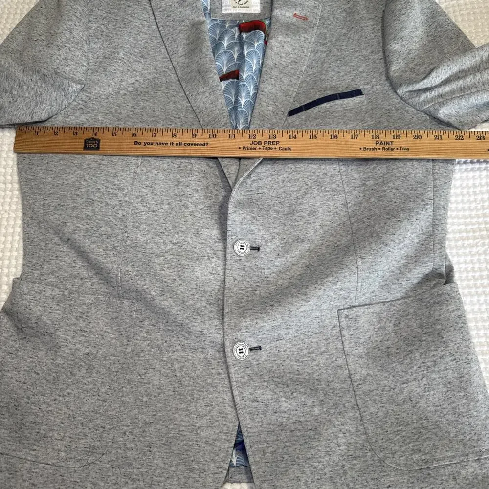 A Fish Named Fred Gray Blue Flecked Sportcoat Mens Jacket EU Size 56 Blazer